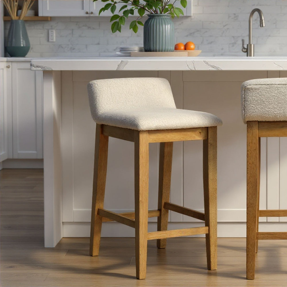 Annikah - Modern Transitional Wood Counter Height Kitchen Bar Stool