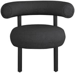 Bordeaux - Boucle Fabric Accent Chair With Black Legs