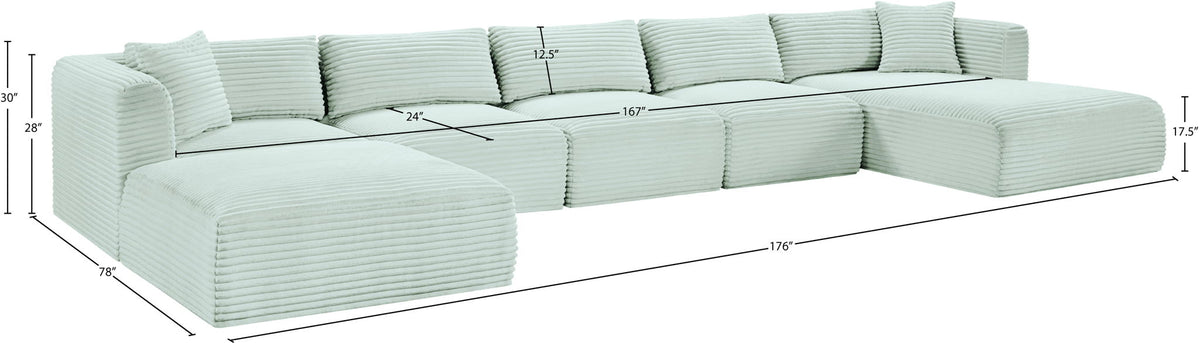 Shaggy - 6 Piece Modular Sectional With Chaise And Ottoman
