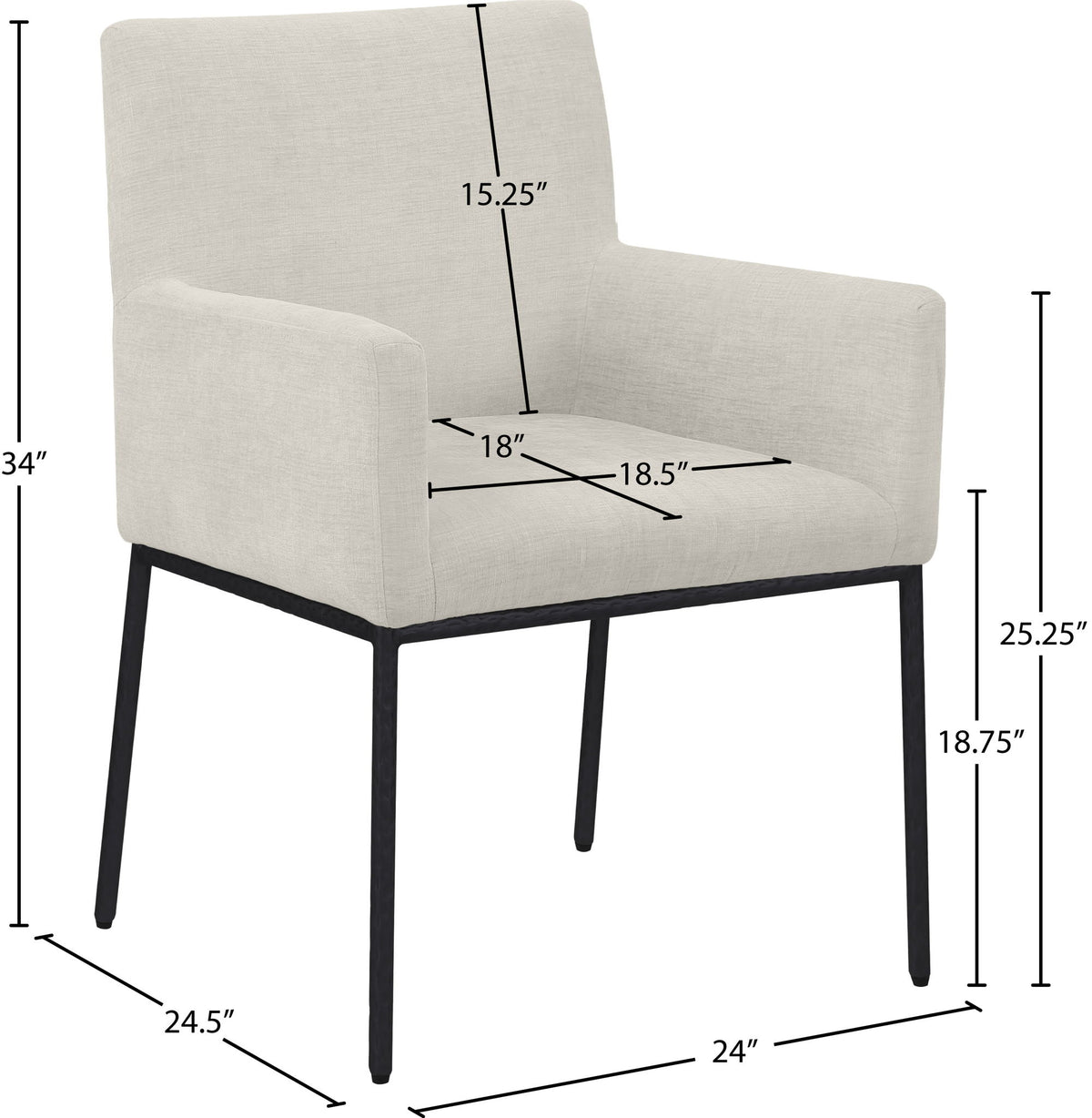 Reeves - Dining Chair With Black Legs (Set of 2)