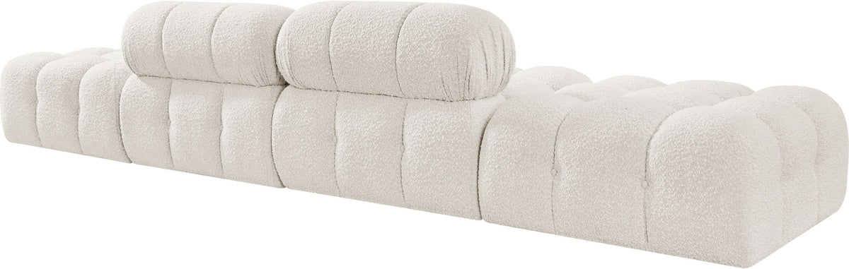 Ames - 4 Piece Boucle Upholstered Modular Sofa With 2 Backless Seats