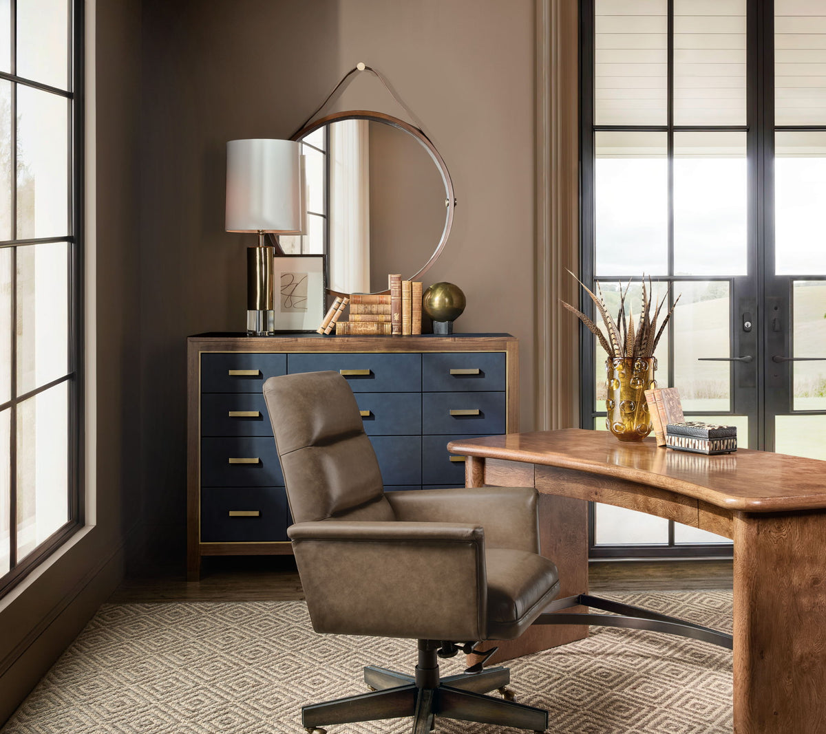 Melange - Romano Writing Desk - Light Brown