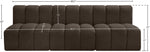 Arc - Boucle Fabric 3 Piece Modular Straight Sofa - Brown