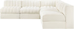 Rummi - Armless Velvet Performance Fabric Upholstered 5 Piece Modular Sectional