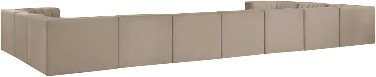 Rummi - Velvet Performance Fabric Upholstered 11 Piece Modular Sectional