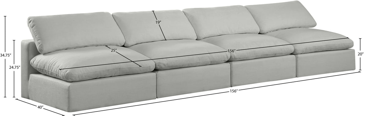 Comfy - Linen Modular Armless Sofa 4 Seats