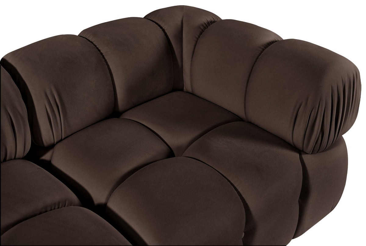 Orin - Velvet Performance Fabric Upholstered 2 Piece Modular Sofa (2 Corner Chairs)