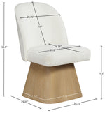 Marlowe - Linen Textured Fabric Upholstered Swivel Dining Side Chair - Stained Natural