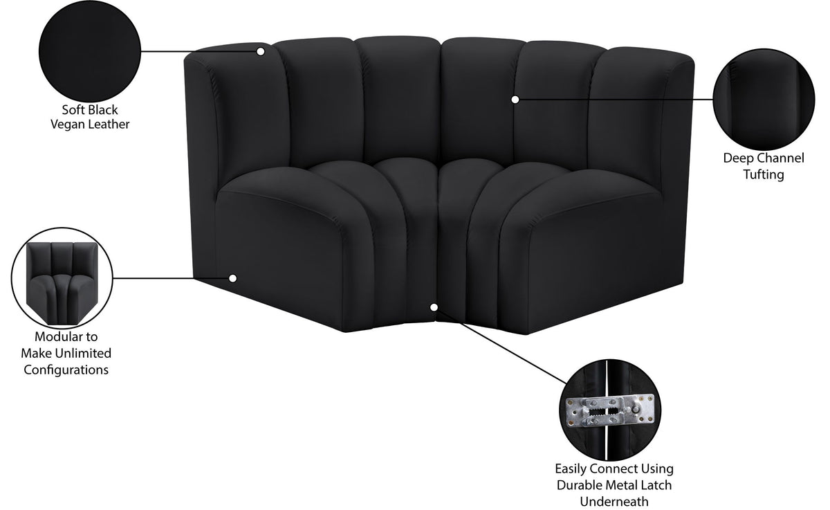 Arc - Faux Leather 2 Piece Modular Sofa
