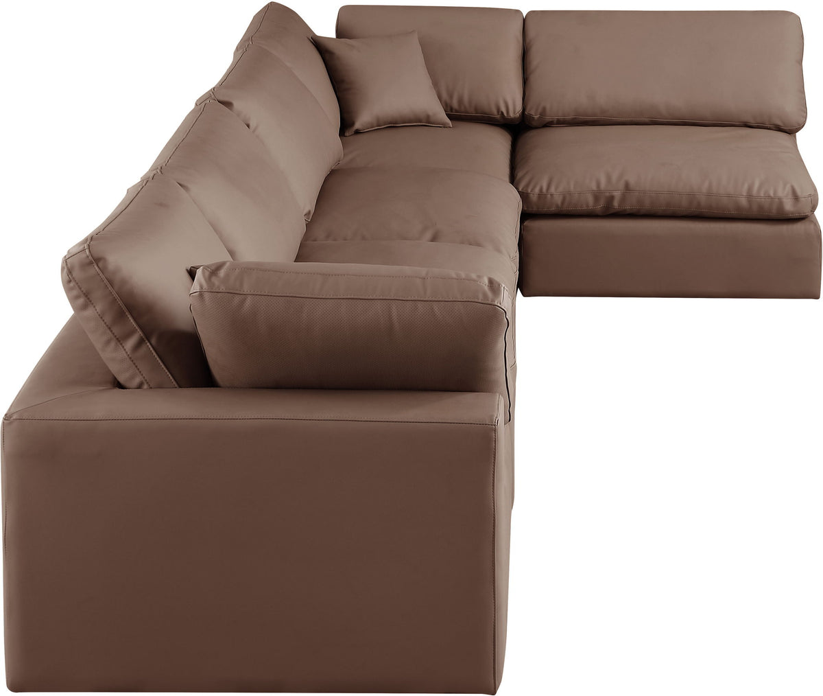Comfy - 5 Piece Faux Leather Modular Sectional
