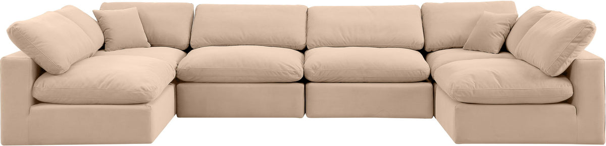 Comfy - 6 Piece Velvet Modular Armless Sectional