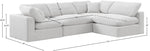 Comfy - 4 Piece Velvet Modular Armless Sectional