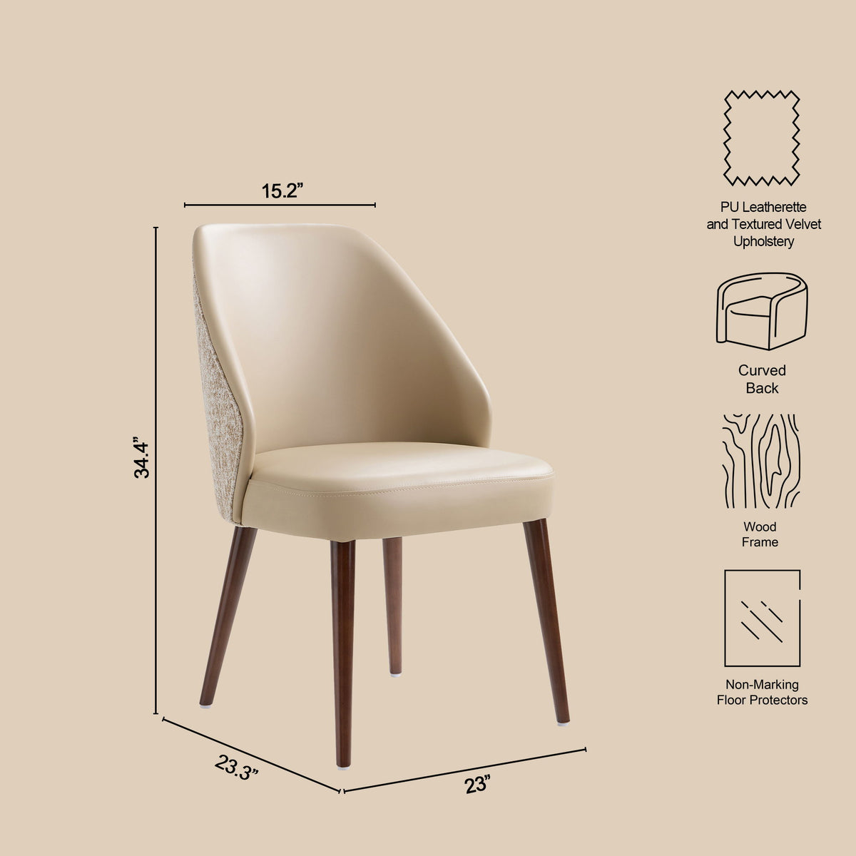 Manhattan Solace - Wood Upholstered Dining Side Chair (Set of 2)