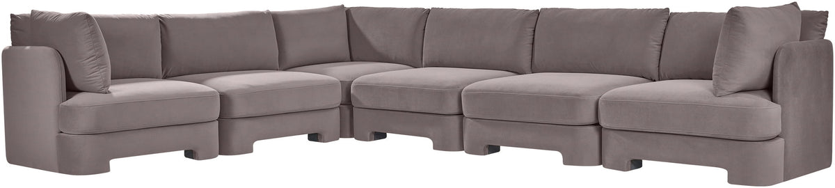 Hammond - Velvet Performance Fabric Upholstered 6 Piece Corner Sectional