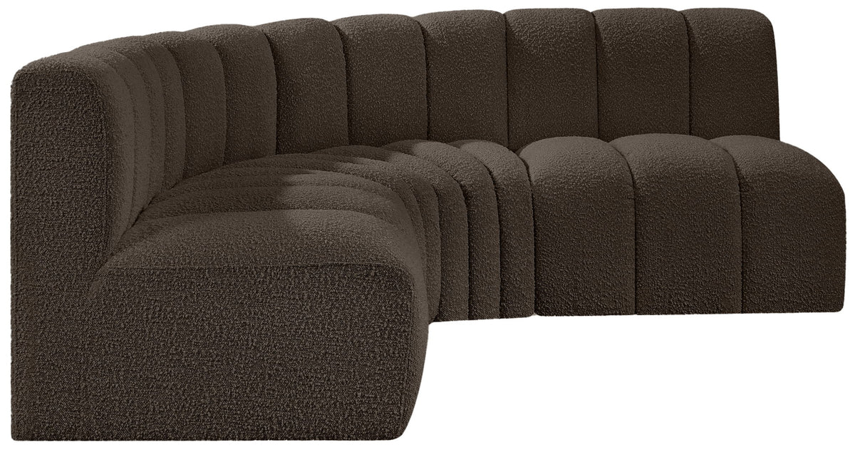 Arc - Boucle Fabric 4 Piece Corner Modular Sofa