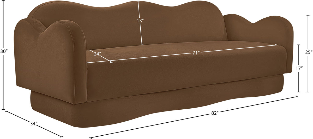 Bloom - Velvet Sofa - Saddle