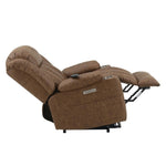 Omarion - Power Recliner With Lift & Heating & Massage - Brown Leather Aire