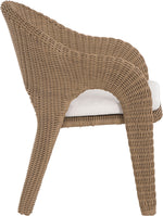 Seacrest - Olefin Water Resistant Fabric And Wicker Outdoor Patio Dining Chair
