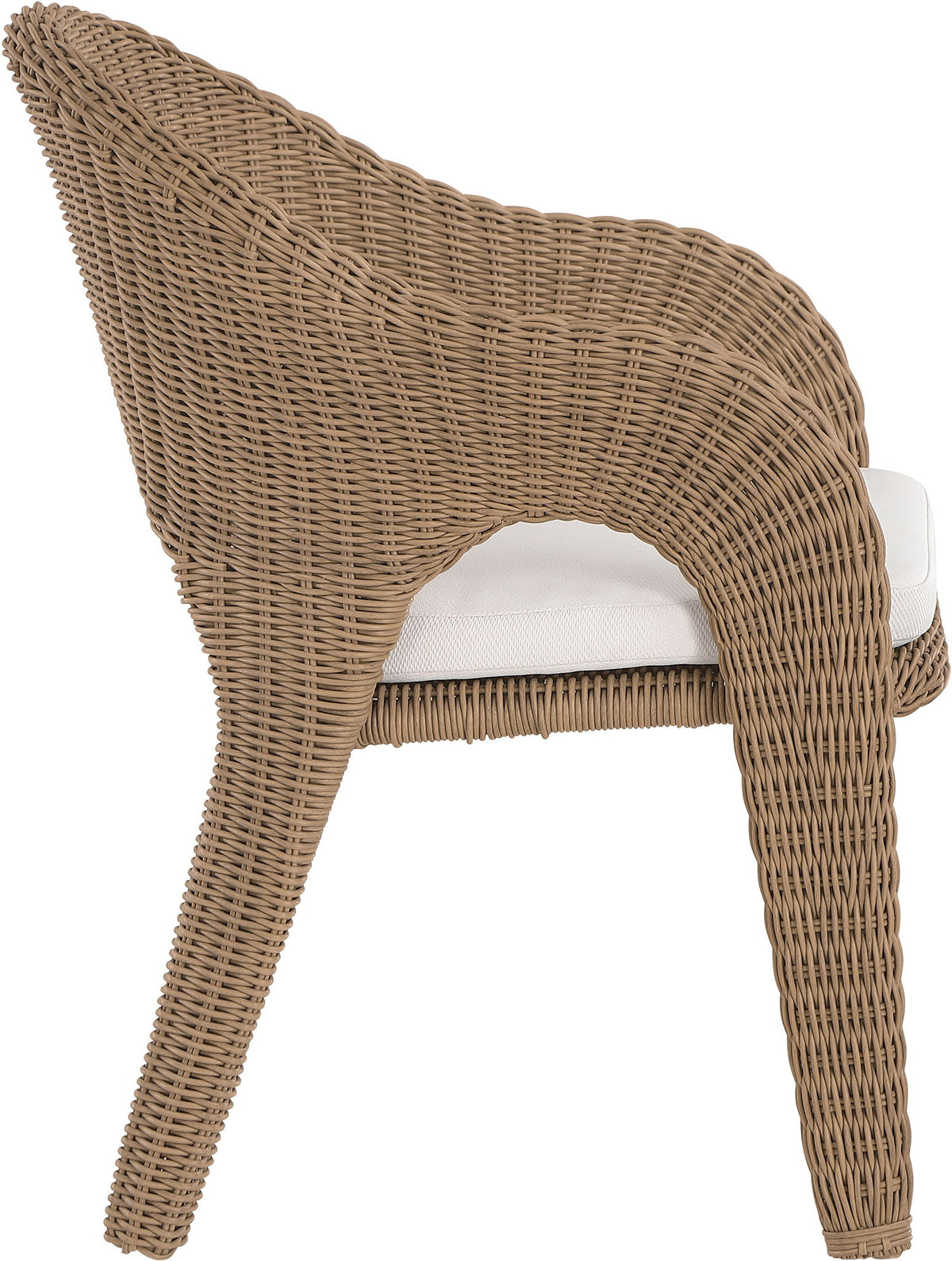 Seacrest - Olefin Water Resistant Fabric And Wicker Outdoor Patio Dining Chair