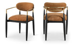 Riccio - Fabric Dining Arm Chair (Set of 2) - Black And Gold Frame