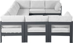 Nizuc - Outdoor Patio 9 Piece Modular Sectional With Gray Frame