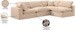 Comfy - 4 Piece Velvet Modular Armless Sectional