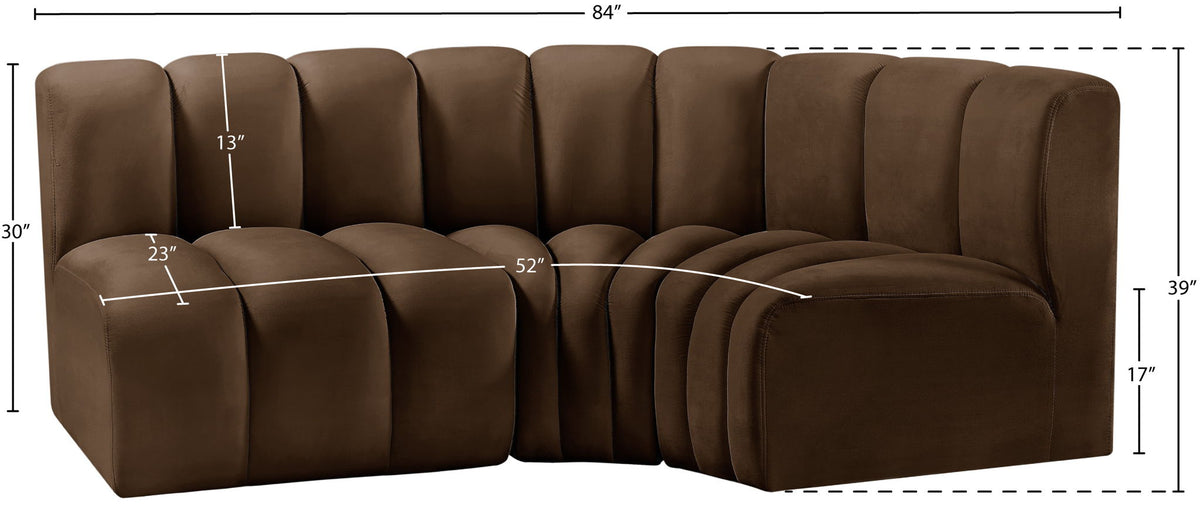 Arc - Velvet 3 Piece Sofa