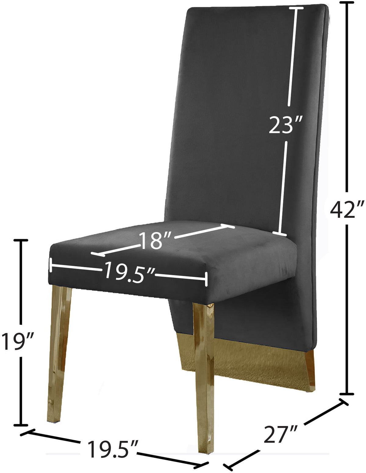 Porsha - Dining Chair with Gold Legs (Set of 2)
