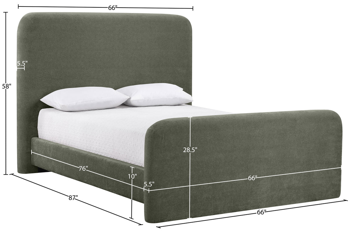 Fira - Chenille Fabric Upholstered Bed