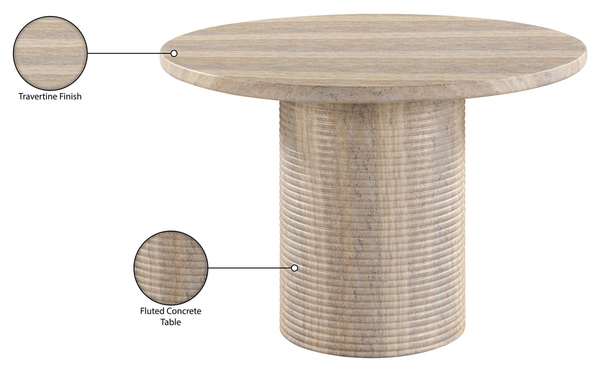 Rapallo - 43" Concrete Indoor/Outdoor Dining Table - Travertine