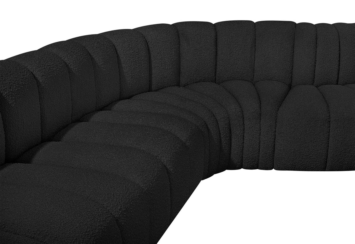 Arc - Boucle Fabric 4 Piece Corner Modular Sofa
