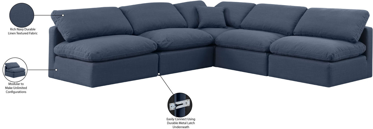 Indulge - Linen 5 Piece Modular Corner Armless Sectional
