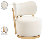 Elara - Velvet Upholstered Swivel Accent Chair - Stained Natural