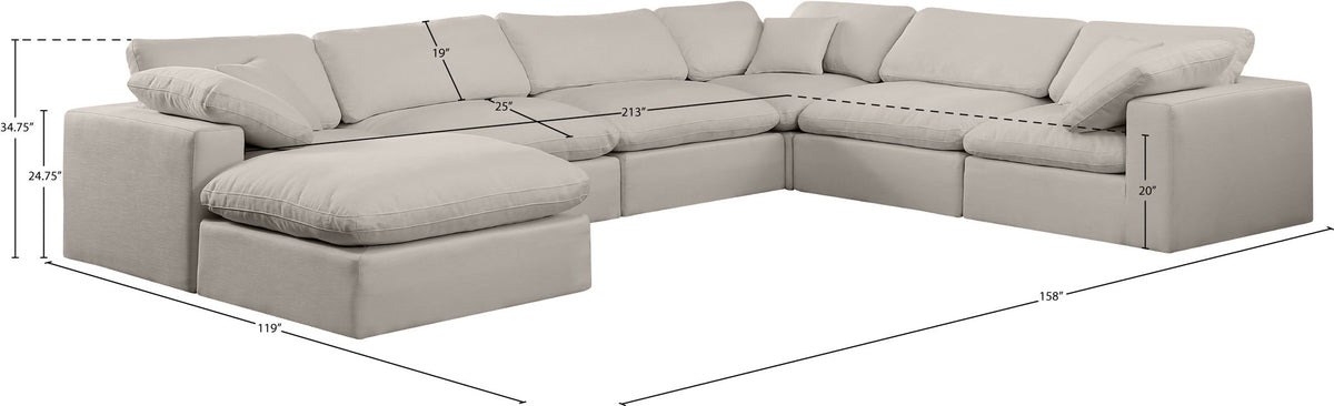 Comfy - 7 Piece Linen Modular Sectional With Chaise