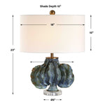 Ruffle Up - Table Lamp - Blue Green