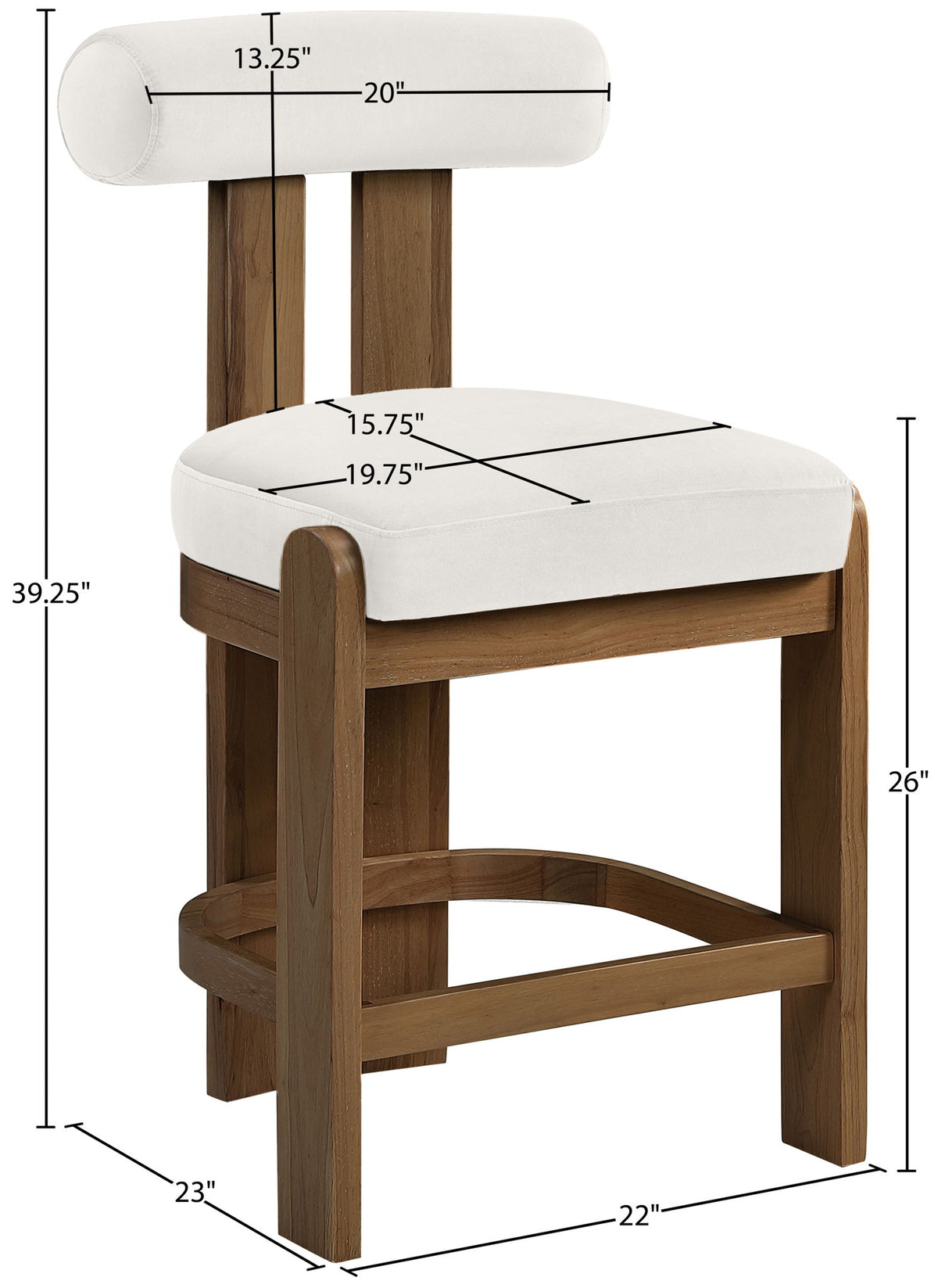 Arienzo - Velvet Upholstered Counter Stool (Set of 2)