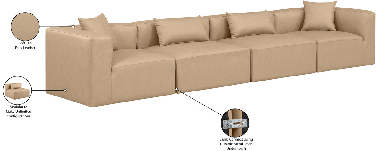 Cube - Modular 4 Piece Sofa - Tan