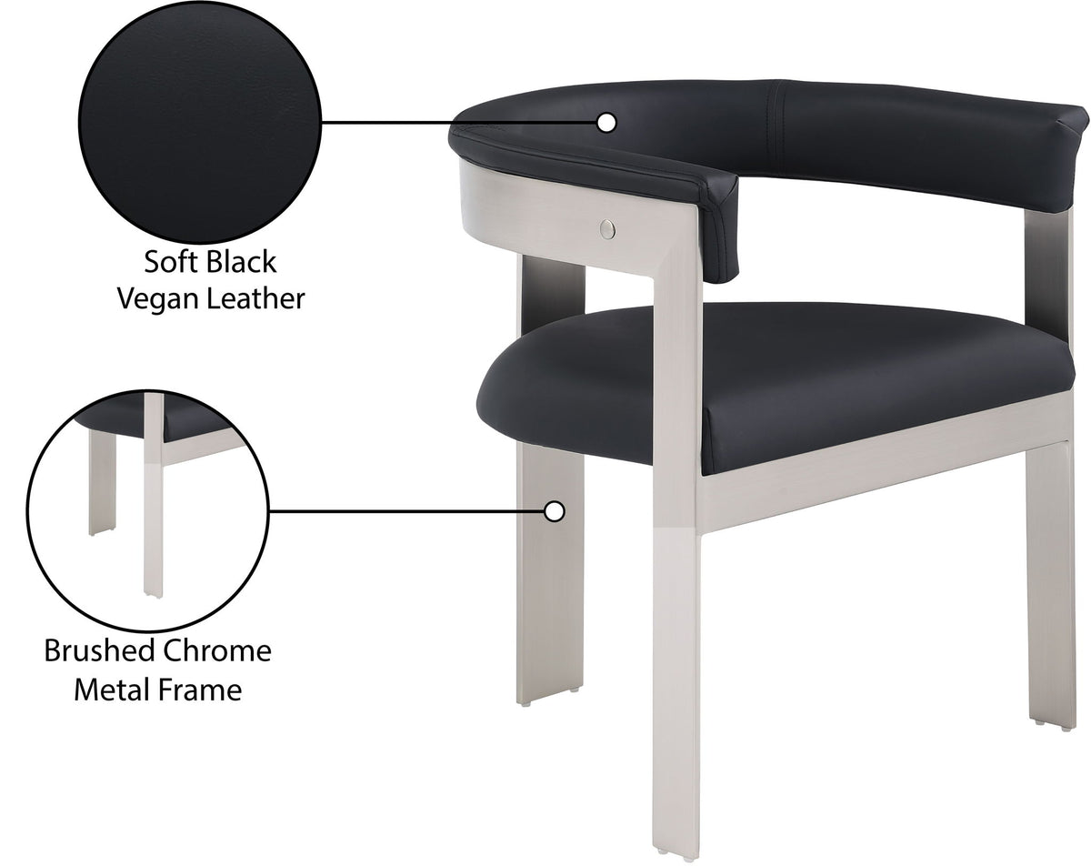 Romeo - Faux Leather Dining Chair With Silver Base (Set of 2)
