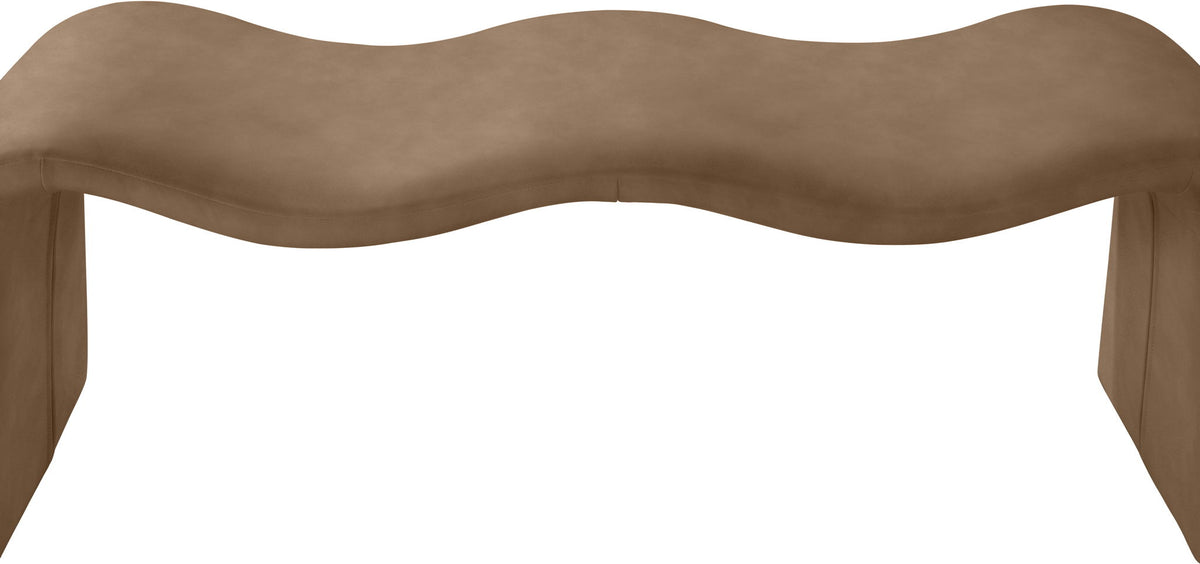 Willow - Faux Leather Bench - Brown