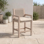 Sedona - Barstool In Canvas, No Welt - Coastal Teak / Latte Wicker