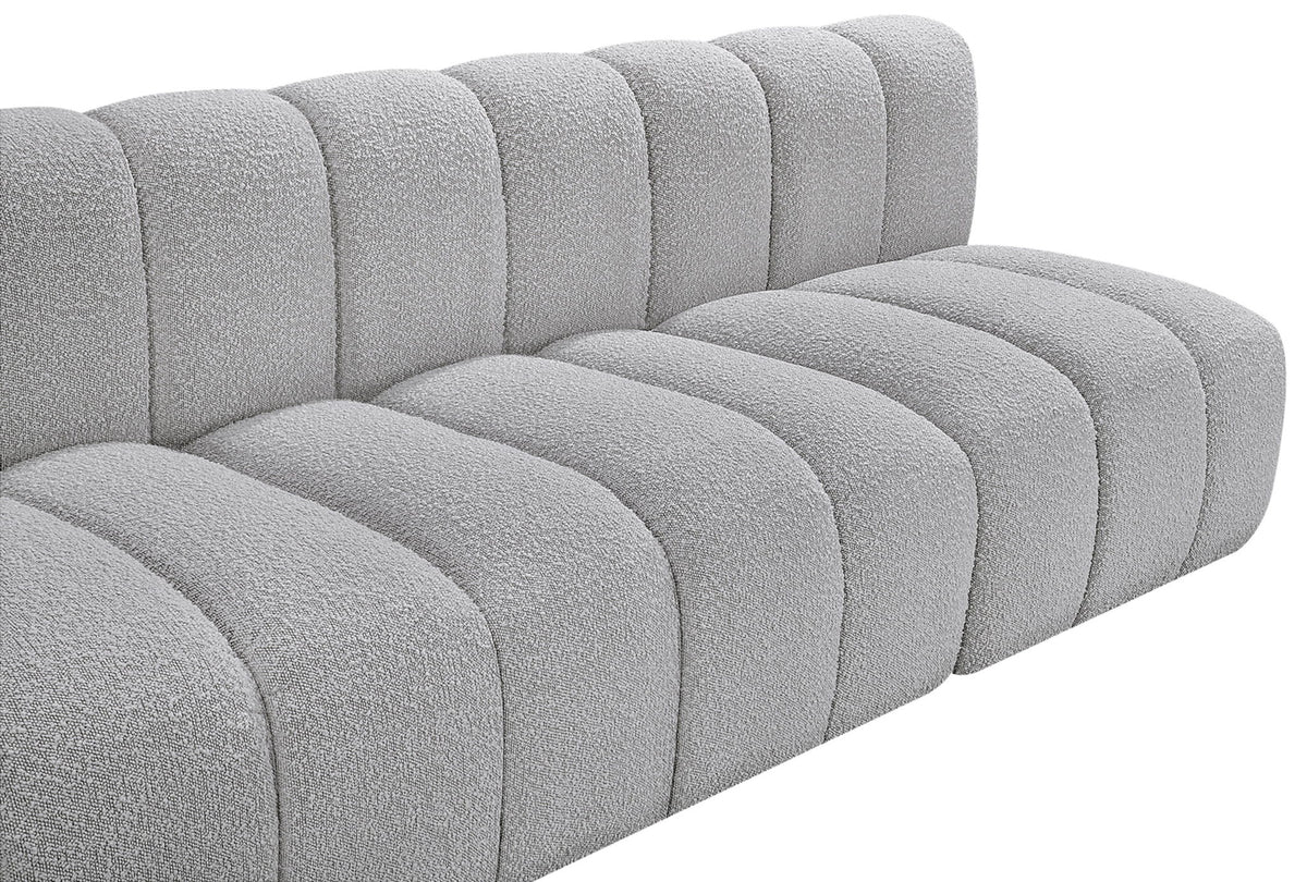 Arc - Boucle Fabric 8 Piece Curved Modular Sofa
