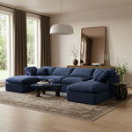 Indulge - Velvet 6 Piece Modular Double Chaise Sectional