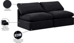 Indulge - Velvet 2 Seat Modular Armless Sofa