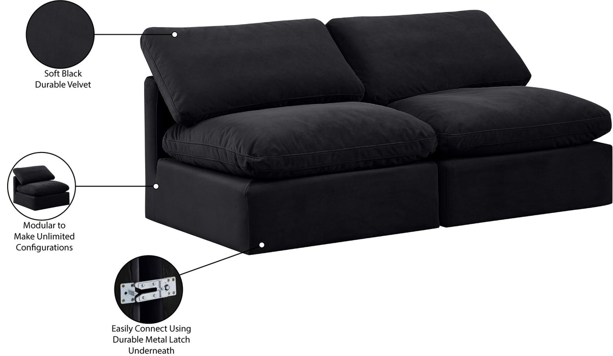 Indulge - Velvet 2 Seat Modular Armless Sofa