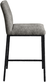 Reeves - Chenille Fabric Upholstered Counter Stool (Set of 2) - Black Base