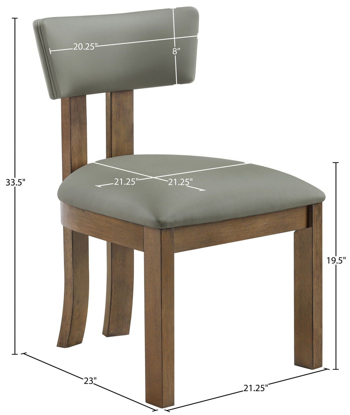 Lavrin - Vegan Leather Upholstered Dining Side Chair (Set of 2) - Walnut Base