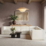 Rummi - Symmetrical Velvet Performance Fabric Upholstered 7 Piece Modular Sectional (With 3 Corner Chairs)