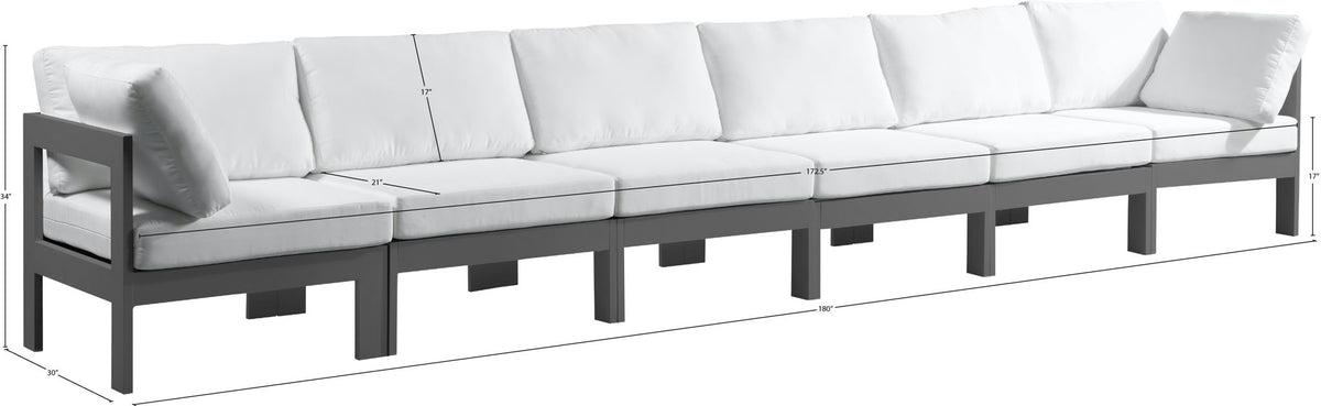 Nizuc - Outdoor Patio 6 Seat Modular Sofa With Gray Frame
