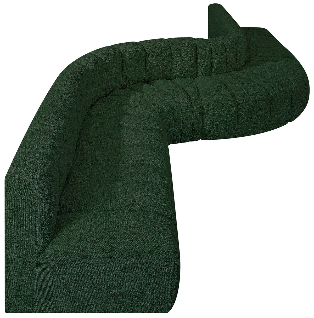 Arc - Boucle Fabric 8 Piece Curved Modular Sofa