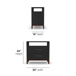 Waterfall - Nightstand - Deep Ebony